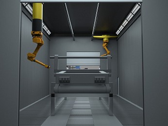 Линия роботизированной подготовки и окраски деталей самосвальной техники